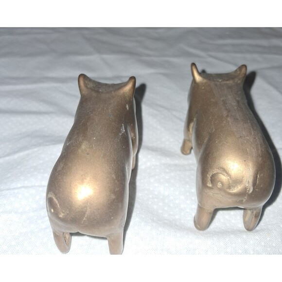 Vintage Brass Pig Hog Piglet Lot of 3 Family Paperweight Figurines Set of 3 Pigs - Picture 13 of 16